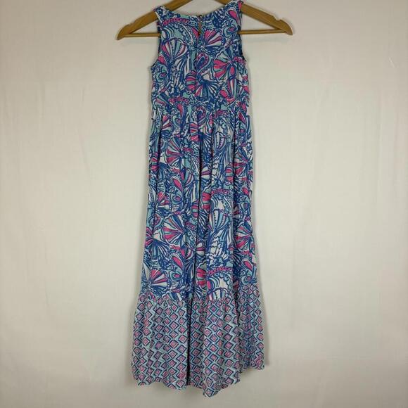 Lily Pulitzer Girls Target Collab Colorful Shell Tiered Maxi Dress Size: Small - Picture 6 of 7